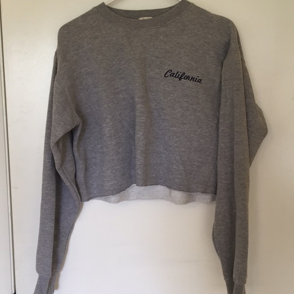 Brandy Melville Tops - John galt brandy Melville grey cropped sweatshirt